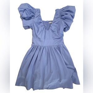 Abercrombie & Fitch Womens Cotton Puff Sleeve Periwinkle Blue Flirty Skort Small